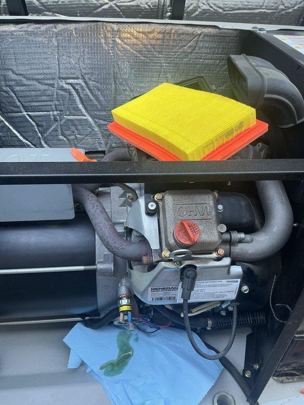 Performed scheduled preventative maintenance on a 20kW Generac generator unit. Completed oil and filter change, inspected air filter and engine components, and verified proper operation of all mechanical systems. Cleaned work area and disposed of used fluids and materials in accordance with standard procedures.