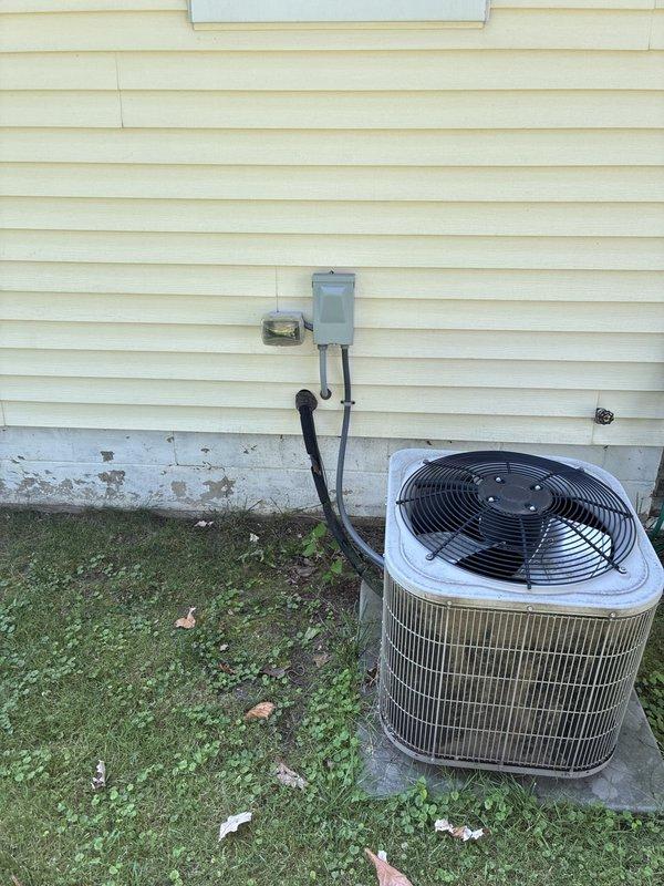 Conducted furnace replacement estimate for residential property with existing heating system approximately 19 years old and nearing end of service life. Performed comprehensive evaluation of current equipment, assessed installation requirements, and documented existing HVAC configuration including outdoor condensing unit and electrical service components. No immediate operational issues or symptoms reported with current system at time of assessment.