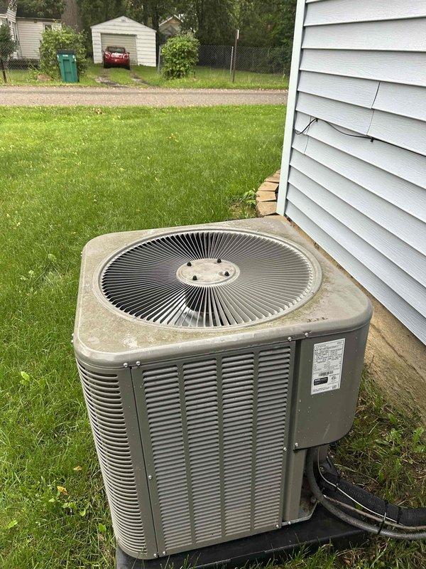 Performed comprehensive AC tune-up and preventative maintenance on 2-year-old Lennox system. Completed full system inspection, cleaned condenser coils, checked refrigerant levels, verified electrical connections, and tested all operational components. Unit operating within manufacturer specifications with no issues identified; routine maintenance completed successfully.