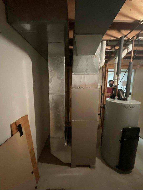 Conducted estimate for whole house humidifier installation on recently installed forced-air heating system in basement utility area. Assessed existing HVAC equipment configuration, available ductwork connections, and electrical requirements for humidifier integration. Provided homeowner with installation options and recommendations based on system compatibility and optimal placement for effective humidity distribution throughout residence.