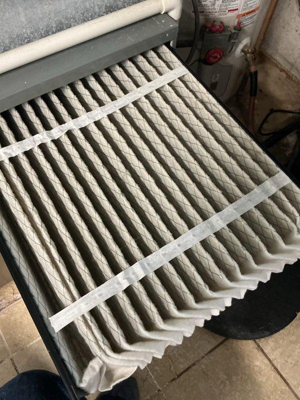 Completed annual AC tune-up on 34-year-old Ruud system with condenser model year 2023. Performed comprehensive maintenance including inspection of thermostat operation, verification of system controls, and replacement of air filter. System tested and confirmed operating properly with all components functioning within normal parameters.