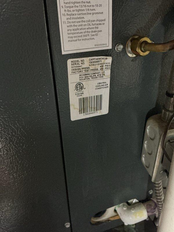 Completed annual cooling maintenance on Goodman unit model CAPF3636C6D9. Performed comprehensive system inspection including electrical testing with multimeter, verified capacitor readings at 74.53 MFD, and documented equipment specifications and operating pressures. All components operating within manufacturer specifications upon completion.