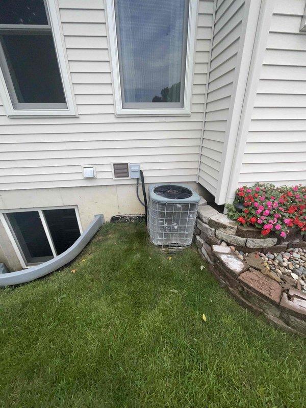 Provided comprehensive estimate for complete HVAC system replacement including both air conditioning condenser and furnace unit currently located in basement. Existing 21-year-old equipment remains operational but has reached end of expected service life, prompting evaluation for full system upgrade under buy-one-get-one promotion.