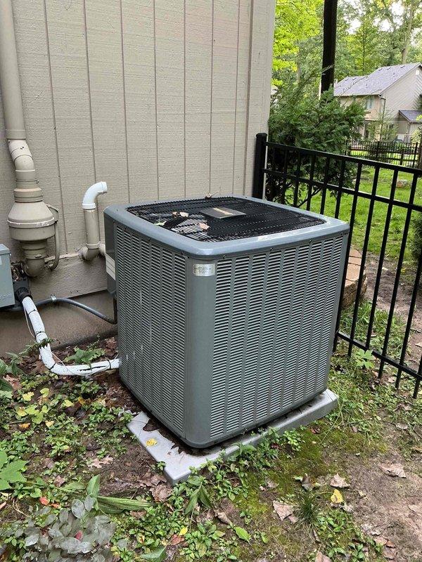 Responded to callback for no airflow and thermostat not controlling system. Performed diagnostic evaluation of air conditioning system and Copeland scroll compressor using CoreSense diagnostic tool. Verified outdoor condensing unit operation, inspected control panel components, and tested system functionality. Previous service history indicated furnace board and thermostat replacement had been completed. Confirmed system operational status and documented equipment condition with photographic records of outdoor unit installation and control panel diagnostics.