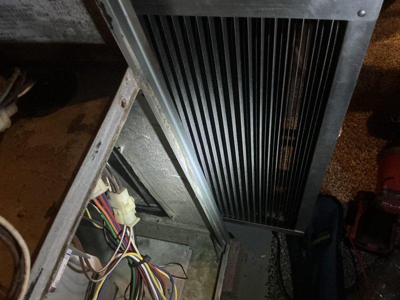 Completed yearly preventative maintenance tune-up on 21-year-old split system including gas furnace located in basement and central air conditioning unit. Performed comprehensive inspection of both systems, checked all electrical connections and control wiring, verified proper thermostat operation, inspected air handler components, and confirmed both furnace and AC unit are operating within normal parameters with no deficiencies noted at time of service.