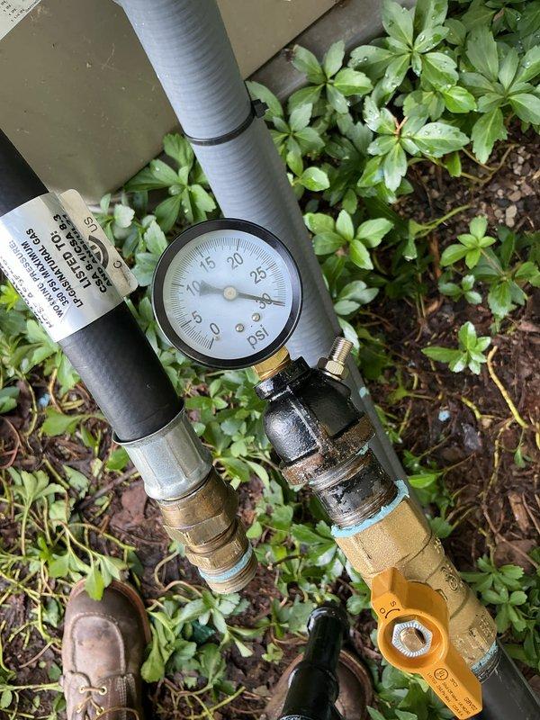 Installed 26RCA generator with 200-amp transfer switch and completed all associated electrical connections. Addressed previous failed inspections by performing comprehensive gas pressure test, locating and repairing system leak, and verifying system holds proper pressure with gauge readings confirming successful repair. Coordinated utility disconnect and reconnect services, requested required electrical permits, and prepared installation for scheduled electrical inspection.