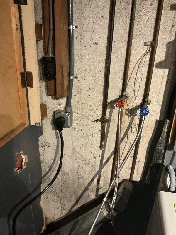 Replaced existing dryer outlet in basement laundry room to accommodate new dryer plug configuration. Installed appropriate receptacle matching the amperage and plug type requirements of the customer's new appliance, ensuring proper electrical connection and code compliance.