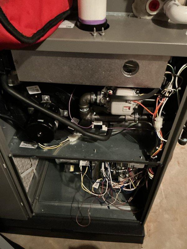 Completed annual heating check on residential HVAC system. Performed comprehensive inspection of gas furnace components including heat exchanger, gas valve assembly, burner operation, electrical connections, and control boards. Replaced air filter and verified proper system operation and safety controls.