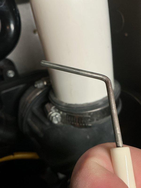 Completed scheduled air handler maintenance inspection. Tightened condensate drain line connections and hose clamps on PVC piping to ensure proper seal and prevent potential leaks. All system components inspected and found operating within normal parameters.