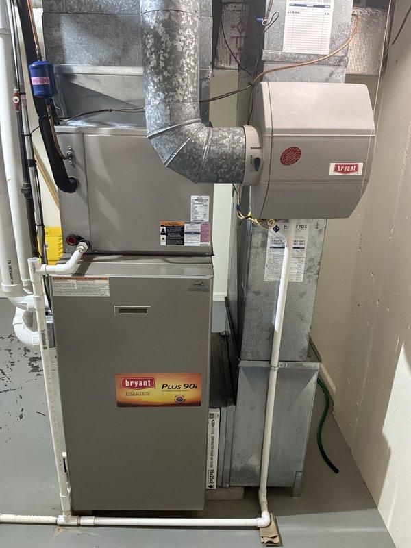 Responded to service call for 2015 Bryant furnace experiencing abnormal noises and inadequate heating following lightning strike. Conducted comprehensive system evaluation of basement-installed Bryant Plus 90i furnace and associated air handler components. Assessed electrical systems, control boards, and operational functionality to determine extent of lightning damage. Provided detailed estimate for complete HVAC system replacement including furnace, air handler, ductwork connections, and associated components to restore proper heating and cooling operation to the residence.
