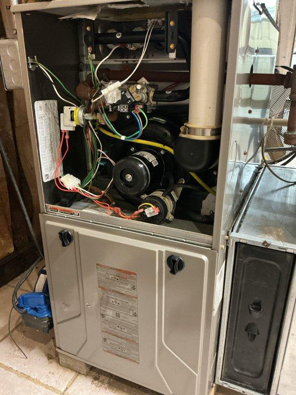 Replaced inducer motor due to grinding noise as previously quoted, installed part number 337938-785-CBP and verified proper operation. Performed annual heating maintenance including complete furnace cleaning and system inspection. All components tested and confirmed operating within manufacturer specifications upon completion.