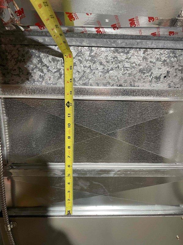 Conducted estimate for replacement of 15-year-old air conditioning system located in basement that is currently experiencing refrigerant leak and not operating efficiently. Assessed existing HVAC equipment configuration including air handler unit and ductwork distribution system, taking measurements of interior dimensions and documenting current installation setup. Provided homeowner with replacement options for complete A/C system to restore proper cooling capacity and eliminate refrigerant leak issue.