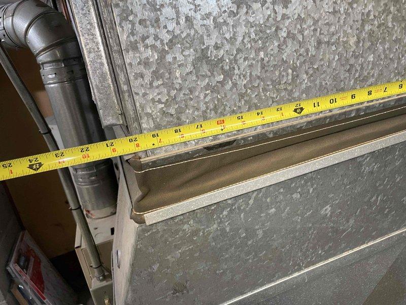 Provided estimate for furnace replacement in basement location. Current unit is operational but aged beyond recommended service life. Measured existing ductwork dimensions to ensure proper sizing and compatibility for new equipment installation.