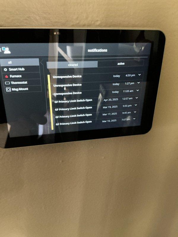 Responded to primary limit switch fault on 2020 furnace located in basement. Upon arrival, found GF primary limit switch open due to restricted airflow caused by dirty air filter. Replaced 16x25 air filter with new Honeywell filter and reset limit switch. Verified proper system operation, confirmed adequate airflow across heat exchanger, and cleared fault notifications on smart home control panel. System restored to normal operation with proper heating cycle and no further limit switch trips observed.