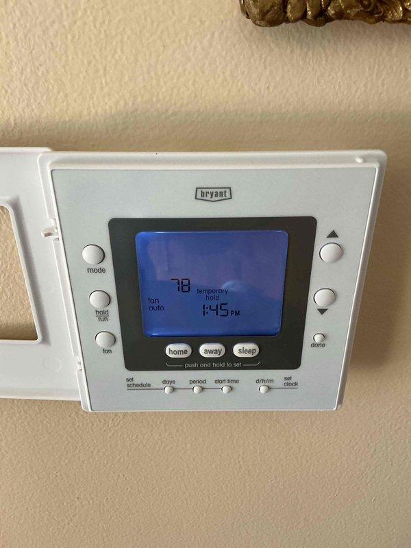 Completed annual heating maintenance on Bryant system. Performed comprehensive inspection of furnace components including gas valve assembly, burner assembly, heat exchanger, and blower motor. Verified proper operation of all safety controls and electrical connections. Inspected and tested programmable thermostat functionality, confirming accurate temperature reading and proper communication with heating system. Checked venting system including PVC intake and exhaust pipes for proper installation and secure mounting. All components found operating within manufacturer specifications with no issues identified.