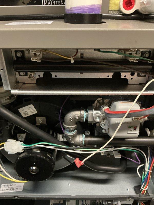 Completed routine annual maintenance on both furnace and air conditioning systems, both approximately one year old and operating within normal parameters. Performed comprehensive inspection of internal components including blower motor assembly, electrical connections, and refrigerant lines. Verified all wire harnesses and connections secure, inspected ductwork and piping for proper installation and condition. Tested thermostat operation and confirmed accurate temperature control and system response. All systems functioning properly with no deficiencies noted.