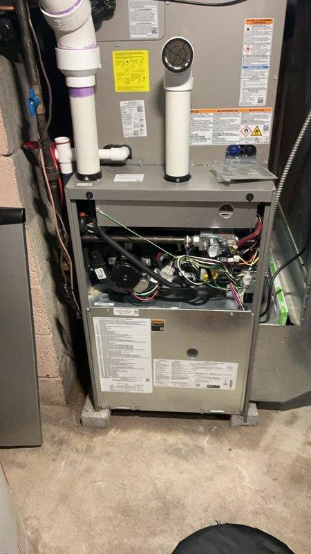 Responded to no-heat call on 6-year-old Lennox furnace located in basement. Performed diagnostic inspection of unit, including examination of gas valve, electrical connections, control board, and ignition system components. Identified issue preventing furnace from initiating startup sequence, completed necessary repairs to restore heating operation, and verified proper system function upon completion.