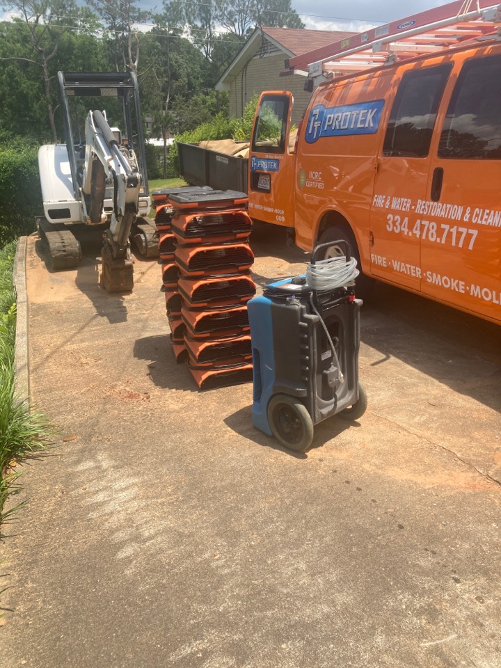 Montgomery, AL - Protek picking up debris and equipment from a water mitigation for a satisfied customer in Montgomery. Montgomery, AL - Protek picking up debris and equipment from a water mitigation for a satisfied customer in Montgomery.