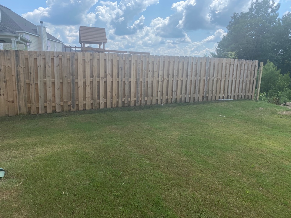 Protek Restoration has torn down this fence in Calera and is in the process of building a new one after a storm came through the area. 