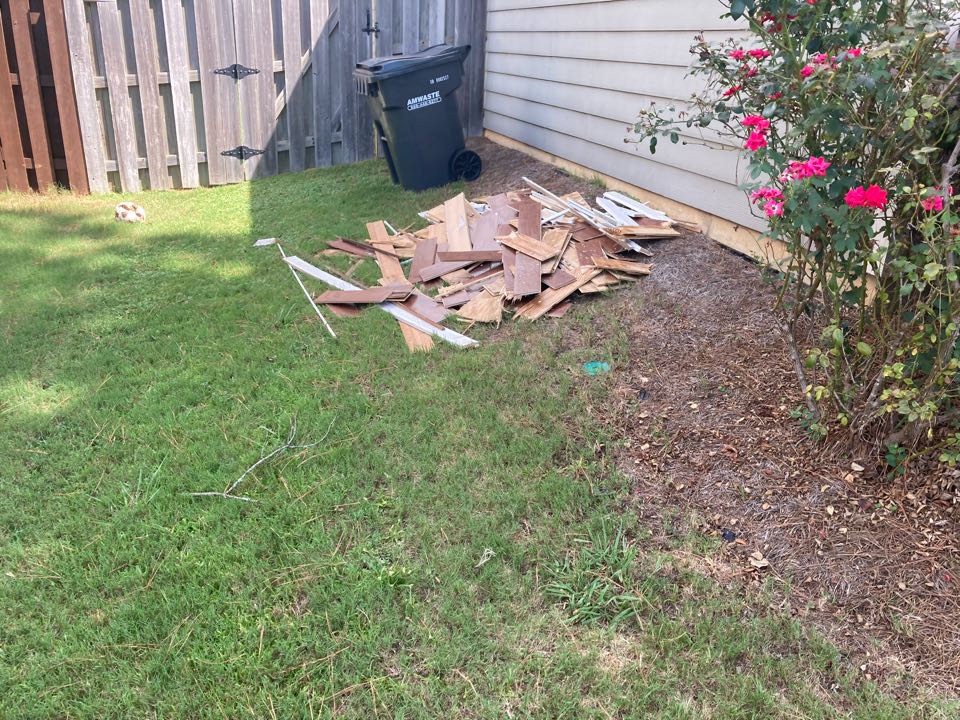 Protek picking up debris from a water mitigation for a satisfied customer in Pike Road.