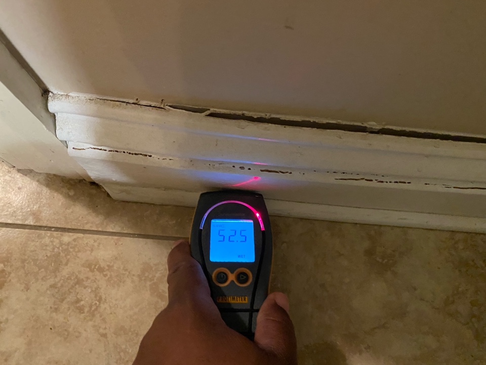 Affected baseboard found during Protek’s moisture mapping!