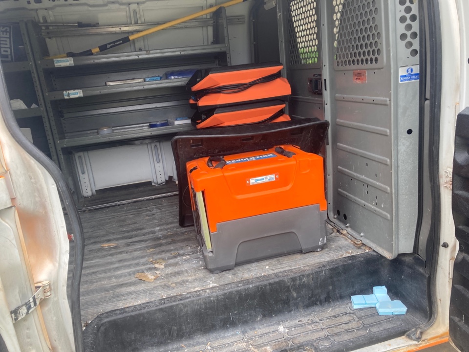 Montgomery, AL - Protek picking up equipment from a water mitigation for a satisfied customer in Montgomery. Montgomery, AL - Protek picking up equipment from a water mitigation for a satisfied customer in Montgomery.