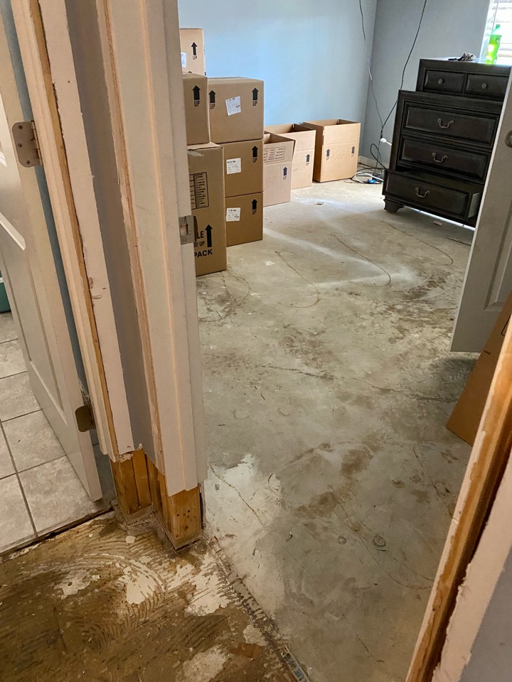 This home in Montgomery suffered water damage after a pipe burst in the bathroom.  Protek’s Content Team is on site packing up their belongings. Have to make room for repairs to be done! 