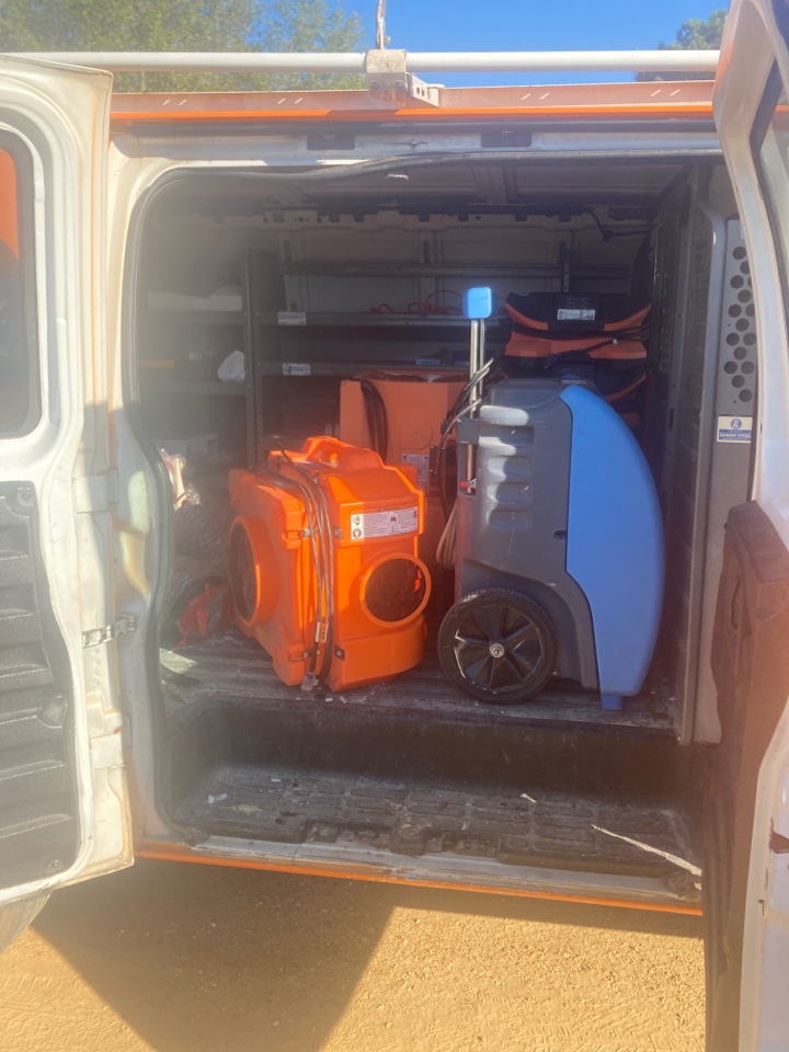 Protek picking up equipment from a water mitigation for a satisfied customer in Deatsville.