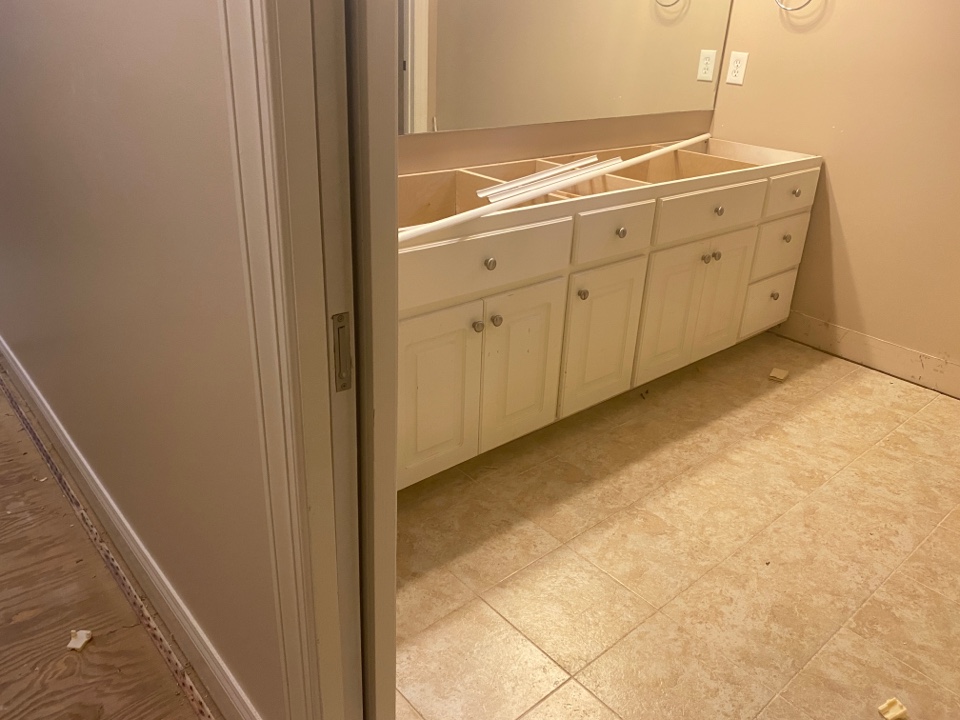 Protek Restoration came to this beautiful home in Prattville and installed the vanity in the bathroom. 