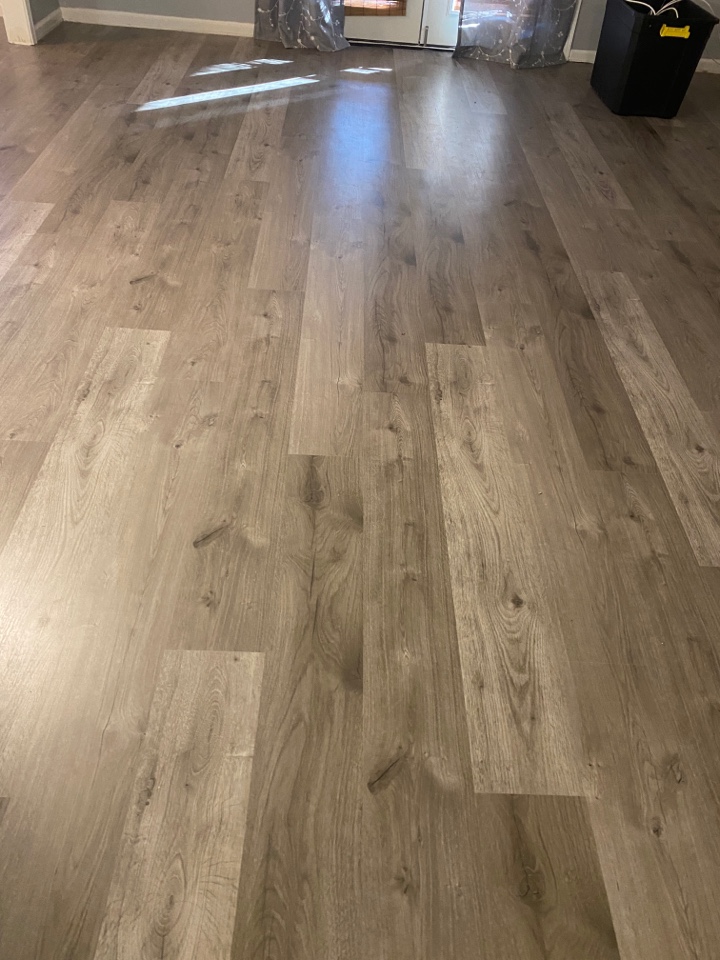 Protek Restoration is putting quarter round down after these beautiful floors were laid. Finishing this job up in Montgomery then moving on to the next one! Call us today! 