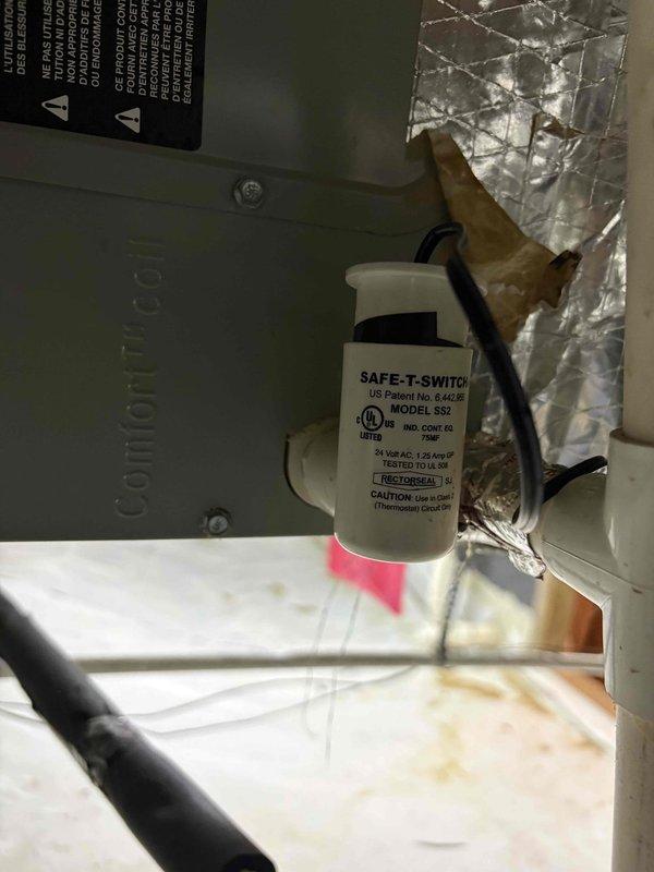 Completed scheduled preventative maintenance service on four HVAC units, performing comprehensive 80-point inspections on each system. Service included cleaning outdoor condenser coils, performing burner cleaning, adjusting gas pressures as needed, and conducting safety inspections. Observed evidence of corrosion at pipe connections and verified proper installation of the SAFE-T-SWITCH SS2 overflow protection device on the control box.