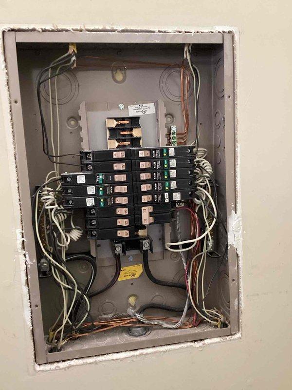 Responded to service call regarding power loss to garage door and laundry room circuits. Inspection of electrical panel revealed tripped GFCI breaker affecting multiple circuits. Reset breaker and verified proper operation of both garage door opener and laundry room outlets. All systems now functioning correctly.