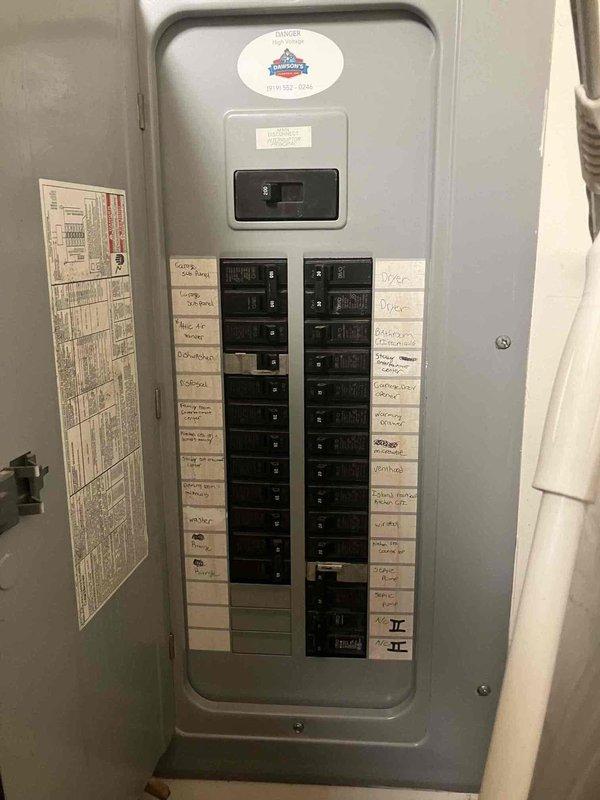 Performed comprehensive electrical installation services including mounting a chandelier in entryway, installing a light fixture near stairwell, and installing a ceiling fan with new junction box. Inspected main electrical panel to ensure proper circuit capacity and wiring integrity. All installations were completed according to code with proper mounting hardware and electrical connections.