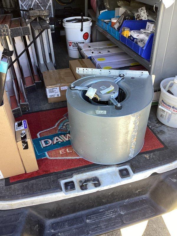 Successfully replaced downstairs blower motor, installing new module with 5-pin connector. Verified proper operation after installation and disposed of old motor assembly according to protocol.