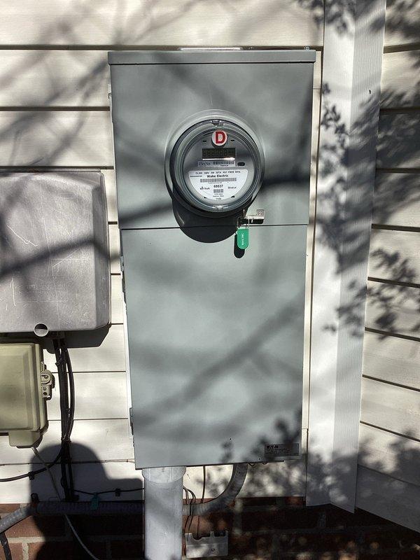 Performed comprehensive 32-point electrical system evaluation on 30-year-old residence, including electrical panel maintenance where corrosion was observed on one terminal connection. Conducted GFCI/Arc Fault protection testing, replaced batteries in smoke/CO2 detectors, and documented condition of exterior meter installation for future reference.