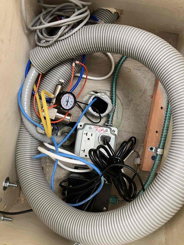 Responded to service call for loss of power to hygiene chair outlet in commercial facility. Upon investigation, located affected outlet in utility compartment alongside HVAC equipment and refrigerant lines. Tested outlet, identified power loss issue, and restored electrical service to the circuit. Outlet is now functioning properly and hygiene chair equipment has been returned to normal operation.