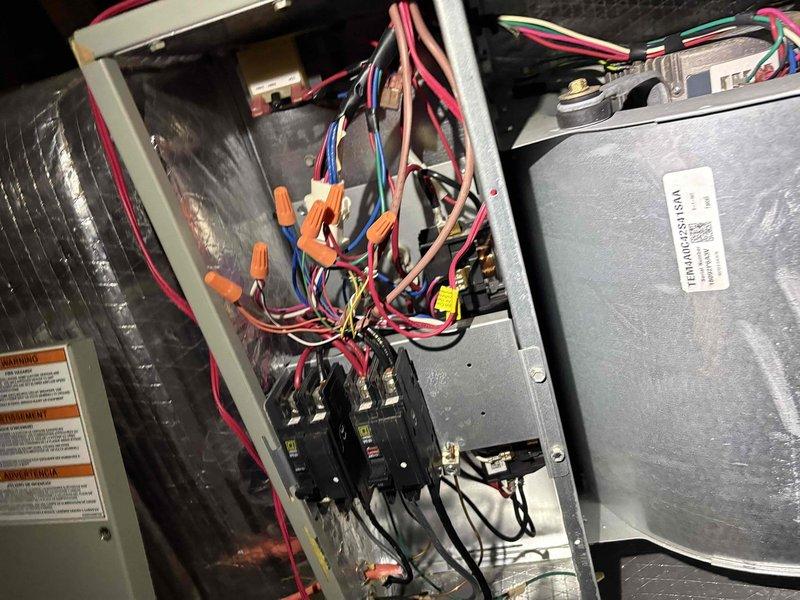 Responded to no cooling complaint on 8-year-old system. Upon inspection, found faulty contactor preventing compressor operation while air handler continued to run. Replaced defective contactor, restored power to outdoor unit, and verified proper system operation with supply air temperature reading of 58.8°F, confirming adequate cooling performance.