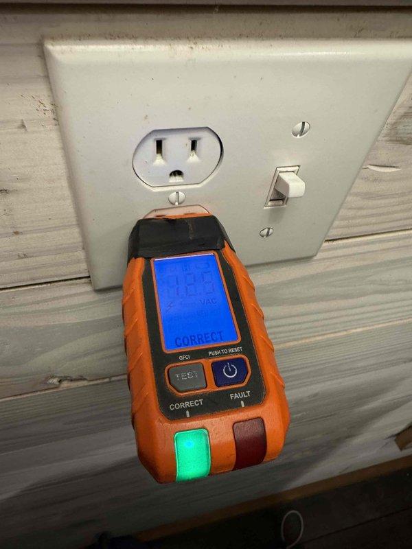 Completed return visit to address electrical service request. Performed comprehensive inspection of main electrical panel and verified proper circuit labeling and organization. Tested exterior GFCI outlet using digital outlet tester to confirm correct wiring polarity, grounding, and GFCI functionality—all readings indicated proper operation.