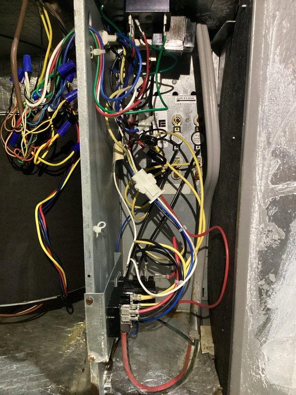 Performed comprehensive HVAC system service including refrigerant charge adjustment by adding 2 pounds to achieve proper operating pressures. Replaced failed condensate trap to restore proper drainage and prevent water overflow. Installed new 40VA transformer to correct control circuit voltage issues. Conducted airflow adjustments and optimization to improve system performance and efficiency. All electrical connections verified and secured per manufacturer specifications.