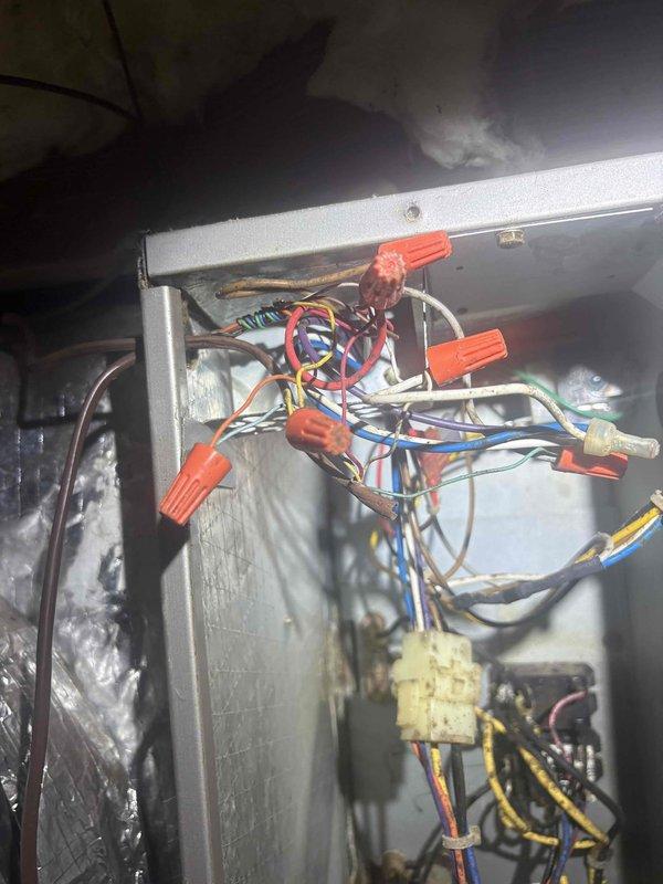 Responded to no cooling complaint on 6-year-old system that was previously making pulsating humming noise before losing cooling capacity while indoor blower continued to operate. Inspected electrical panel and system wiring connections, documented existing thermostat with fading display. Replaced faulty thermostat with new digital unit and restored system to normal cooling operation.