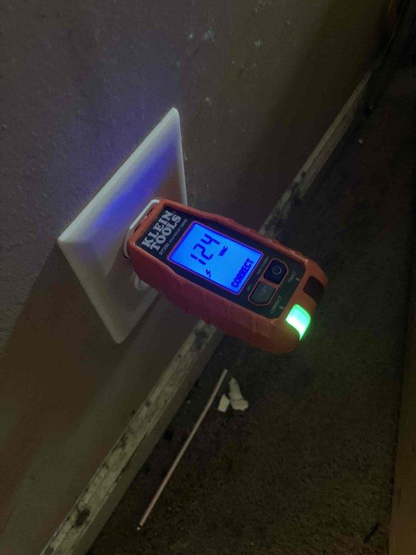Responded to no power issue in bedroom while bathroom remained energized. Upon investigation, discovered loose connection at ceiling fixture with multiple conductors showing signs of high resistance. Infrared temperature scan confirmed elevated temperature reading of 122°F at affected connection point, indicating poor contact causing voltage drop. Secured all wire terminations at fixture, verified proper torque on terminal screws, and restored power to bedroom circuit. Confirmed all outlets and fixtures operational upon completion.