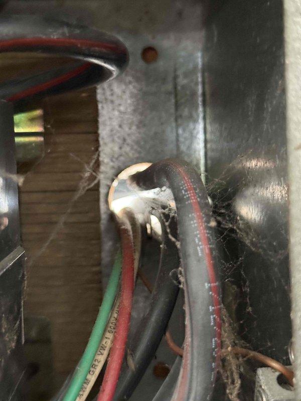 Responded to service call for non-functioning refrigerator suspected to be caused by electrical issue. Upon inspection, discovered faulty kitchen counter outlet receptacle that was providing power to the refrigerator. Removed defective outlet from wall box, inspected wiring connections and electrical box for damage, and replaced receptacle with new duplex outlet to restore power. Verified proper circuit operation and confirmed refrigerator returned to normal function.