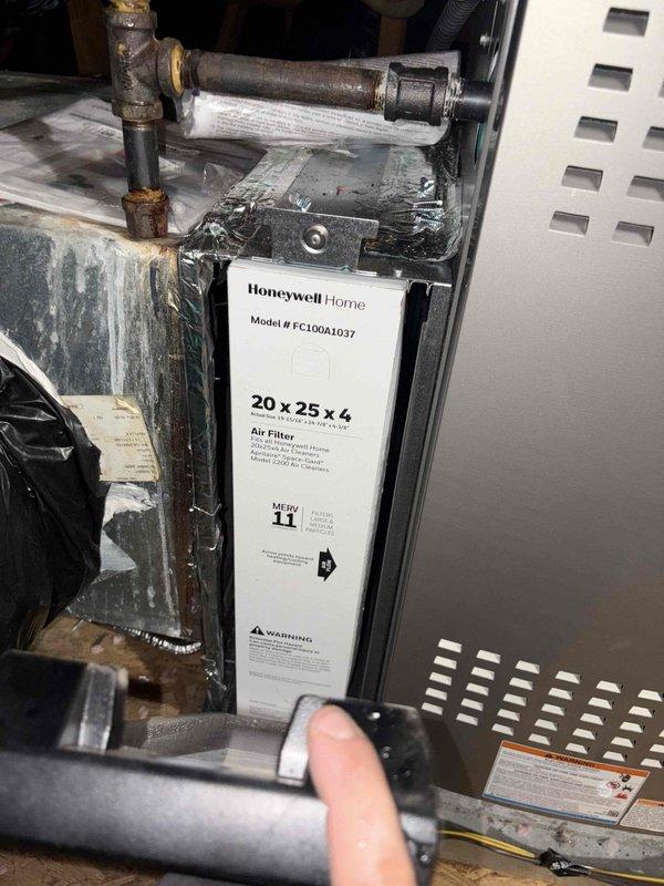 Completed full HVAC system replacement including removal of existing equipment and installation of new Lennox Elite 4-ton air conditioning condenser (EL18KCV-048), CK40 4-ton evaporator coil, and Signature Series 90,000 BTU furnace (SL280V-90). Installed new outdoor condenser pad and positioned unit on concrete base with proper clearances. Replaced existing zoning system ductwork to accommodate new equipment specifications. Installed Lennox E40 programmable thermostat for system control and monitoring. Added Aprilaire 1110 media air cleaner with MERV 11 filtration and TRADEPRO germicidal UVC light kit for enhanced indoor air quality. Installed float switches for condensate overflow protection. Performed complete system startup, verified proper refrigerant charge, airflow measurements, and operational testing of all components. Confirmed heating and cooling cycles functioning within manufacturer specifications. All electrical connections secured to code with proper disconnect box instal
