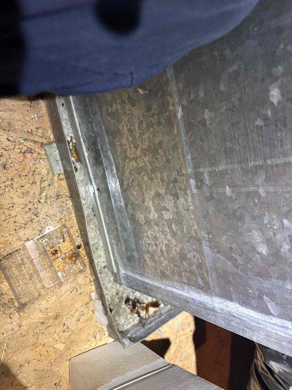 Responded to no-cool complaint where system was blowing air but failing to reach thermostat setpoint. Upon inspection, found air handler in attic with severely restricted airflow due to heavily clogged air filter loaded with dust and debris. Replaced dirty filter to restore proper airflow and system cooling capacity. System tested and confirmed operating within normal parameters with adequate temperature drop across evaporator coil.
