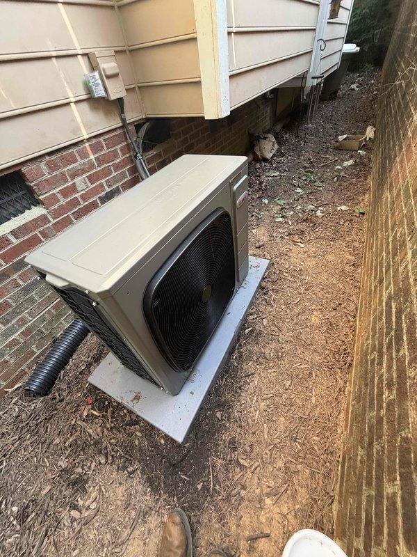 Successfully completed full HVAC system replacement with installation of Lennox 2-ton cold climate heat pump (EL18KSLV-024), Lennox Signature Series 70,000 BTU furnace (SL280V-70), and CK40-24A evaporator coil. Removed and properly disposed of existing equipment, installed new outdoor condenser pad in side yard location, and upgraded ductwork to communicating zoning system supporting two zones.

Installed air quality and safety accessories including Aprilaire 1110 MERV 11 media air cleaner (16"x20"), VIVE magnetic mount UVC light kit for air purification, and Intermatic AG3000 HVAC surge protector (120/240 VAC). Configured Lennox E40 communicating thermostat for system control and zoning management.

Completed critical safety installations including emergency drain pan with float switches to prevent water damage from condensate overflow. Performed complete system startup, verified proper refrigerant charge, confirmed heat pump operation in both heating and cooling modes, tested furnace