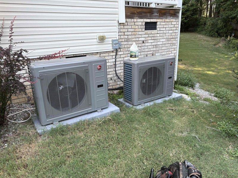 Completed comprehensive spring preventive maintenance on two HVAC systems, including full 80-point inspection on both the outdoor condenser units and indoor air handler. Performed outdoor coil cleaning on both condensers, burner cleaning, and verified gas pressures were within manufacturer specifications with adjustments as needed. All safety controls and operational parameters tested and confirmed functioning properly on both systems.
