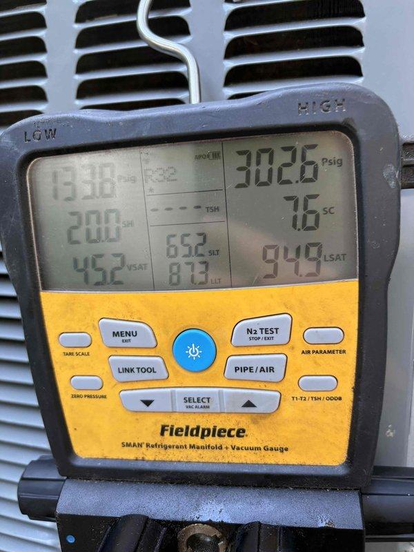 Completed comprehensive spring preventive maintenance on two HVAC systems. Performed 80-point inspection on each unit, including outdoor coil cleaning, burner cleaning, and gas pressure adjustments. Verified refrigerant pressures, superheat, and subcooling readings using calibrated manifold gauges, confirming both systems operating within manufacturer specifications. Conducted thorough safety inspections on all components. All equipment functioning properly with no immediate concerns identified.
