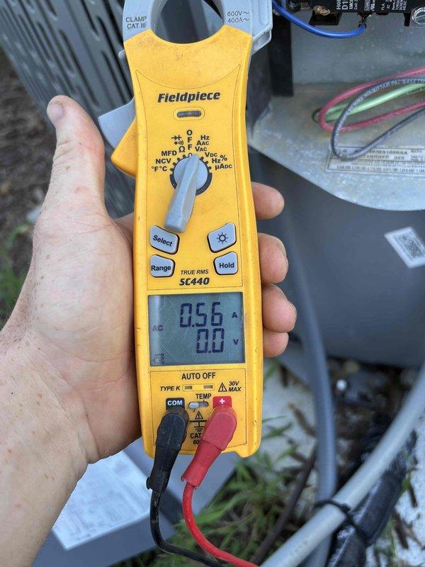 Completed comprehensive heating and air maintenance on one system including 80-point inspection, outdoor coil cleaning, and burner cleaning. Verified refrigerant pressures using R-454B charging chart and confirmed proper subcooling values, measured electrical amperage at 5.6 amps, checked gas pressures and adjusted as needed, and performed complete safety inspection. All equipment operating within manufacturer specifications.