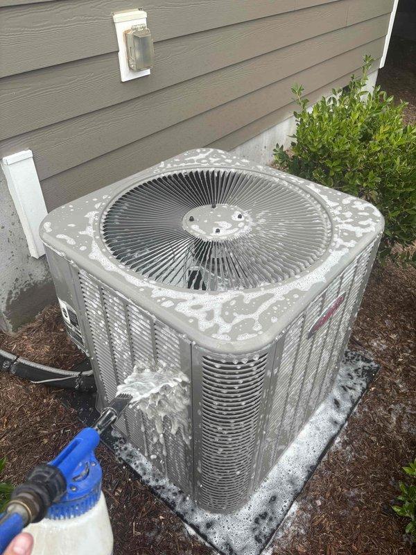 Completed comprehensive preventive maintenance on 2022 HVAC system including 80-point inspection, outdoor coil cleaning with chemical treatment, burner cleaning, gas pressure adjustment, and full safety inspection. All components found operating within manufacturer specifications with no deficiencies noted.