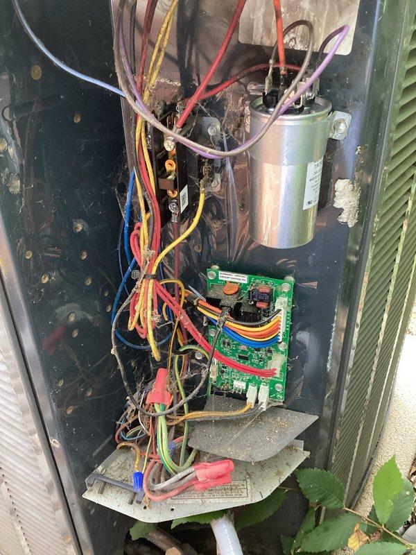 Responded to service call for lower level unit experiencing insufficient power. Upon inspection, accessed outdoor condenser unit and performed electrical diagnostics using digital multimeter to test voltage and amperage at control board and capacitor connections. Verified all electrical components, wiring connections, and control board functionality to identify power delivery issue affecting system operation.